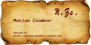 Matias Zsombor névjegykártya